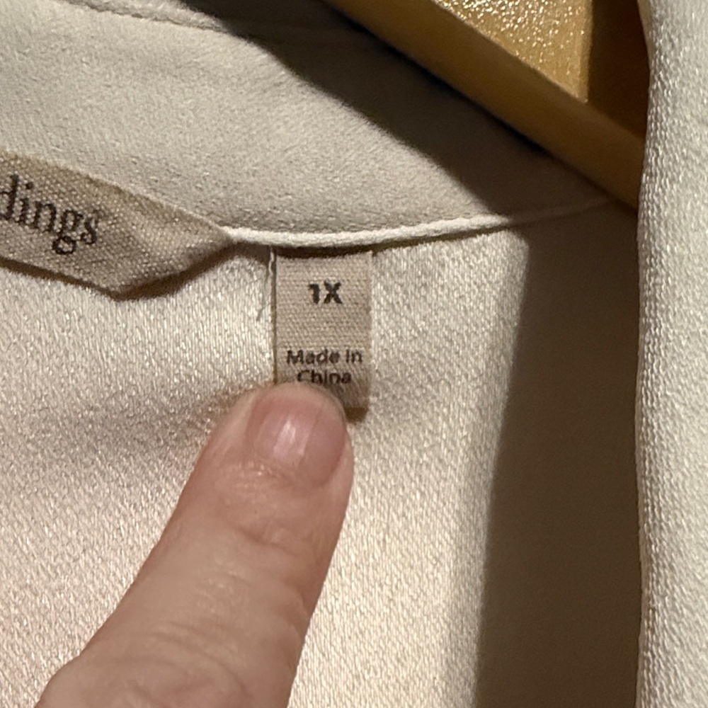 Soft Surroundings Elegant Cream Button-Down Blouse - Picture 4 of 5